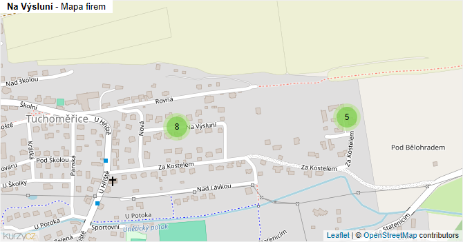 Na Výsluní - mapa firem