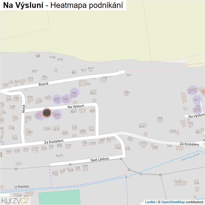 Mapa Na Výsluní - Firmy v ulici.