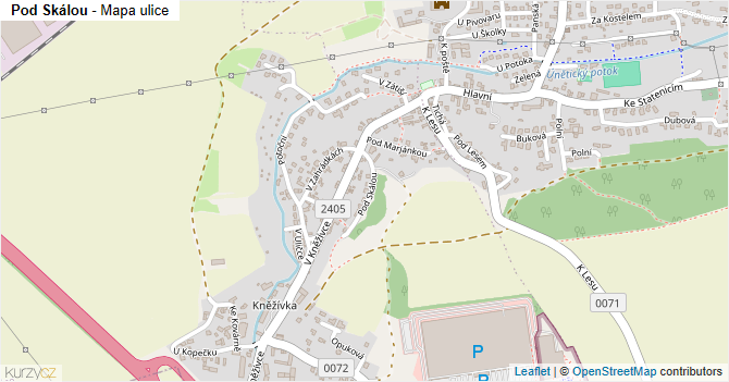 Pod Skálou - mapa ulice