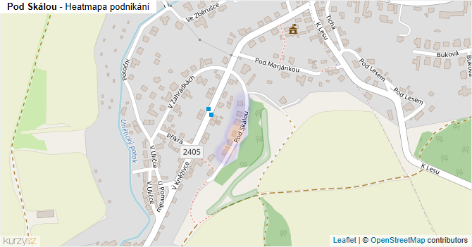 Pod Skálou - mapa podnikání