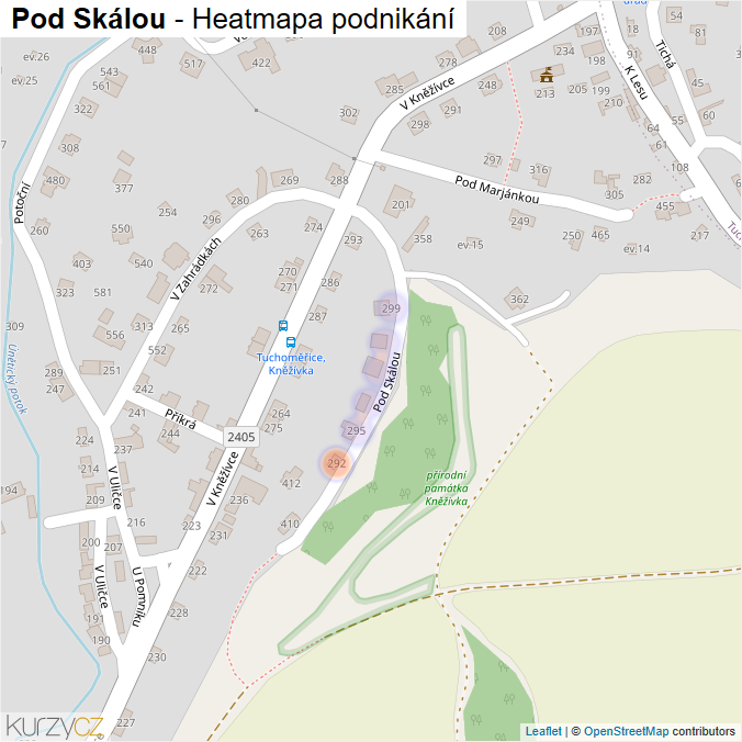 Mapa Pod Skálou - Firmy v ulici.