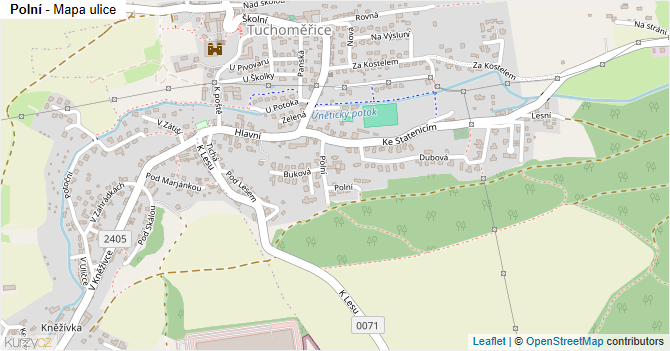 Polní - mapa ulice