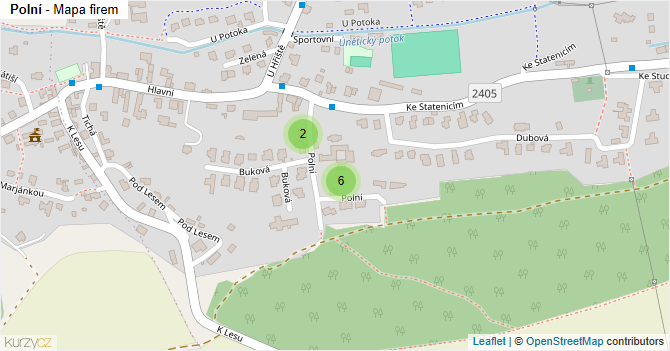 Polní - mapa firem