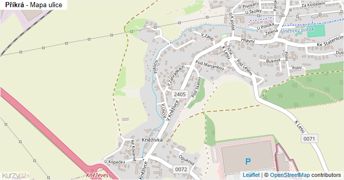 Příkrá - mapa ulice