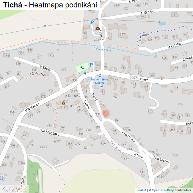 Mapa Tichá - Firmy v ulici.