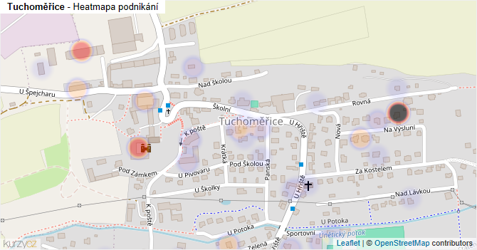 Tuchoměřice - mapa podnikání