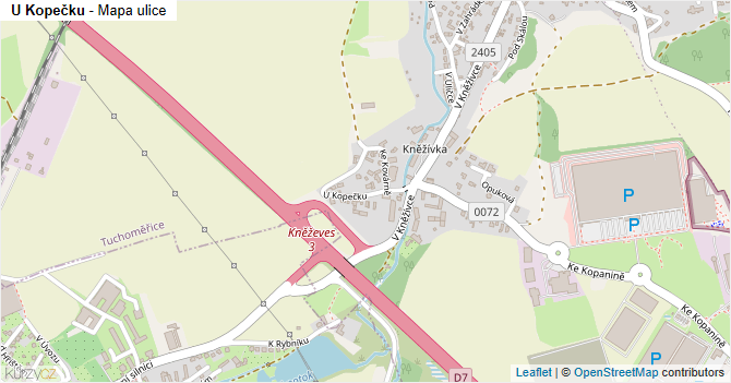 U Kopečku - mapa ulice