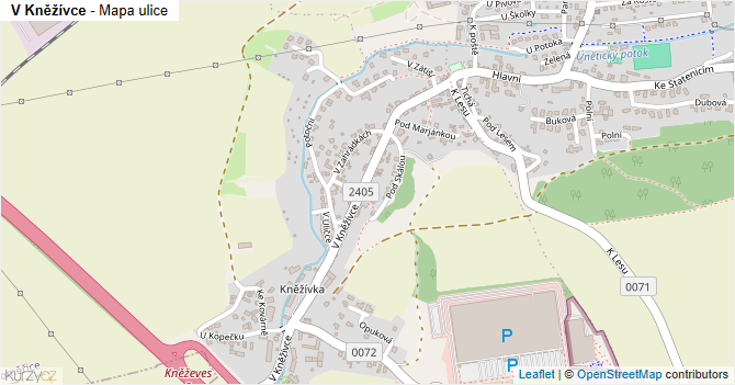 V Kněžívce - mapa ulice