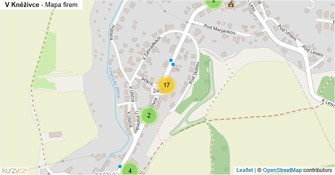 V Kněžívce - mapa firem