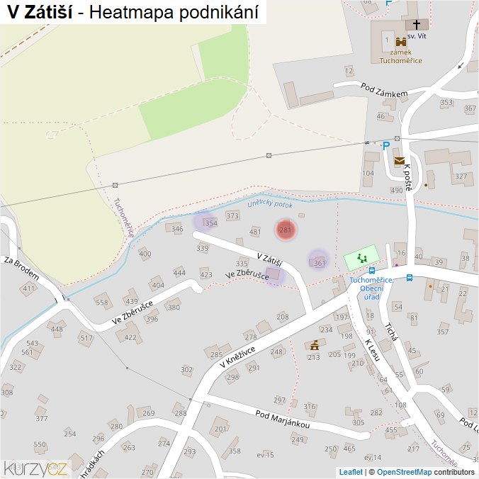 Mapa V Zátiší - Firmy v ulici.