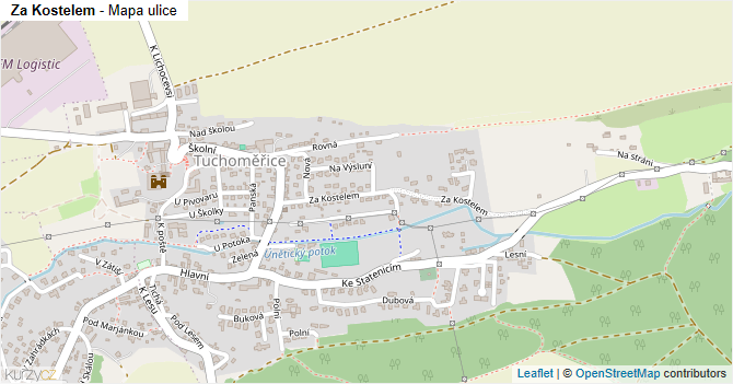 Za Kostelem - mapa ulice