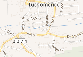 Zelená v obci Tuchoměřice - mapa ulice