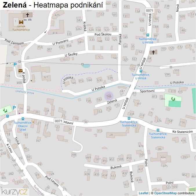Mapa Zelená - Firmy v ulici.
