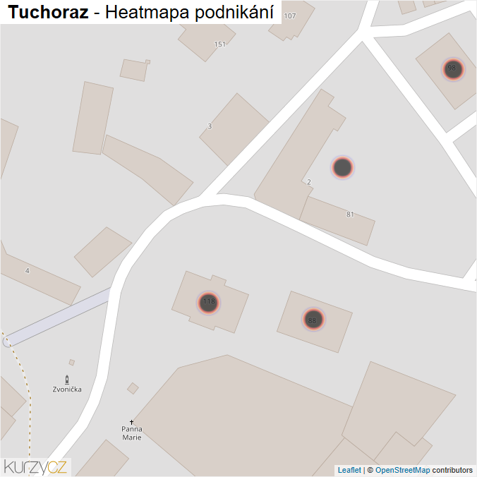 Mapa Tuchoraz - Firmy v obci.