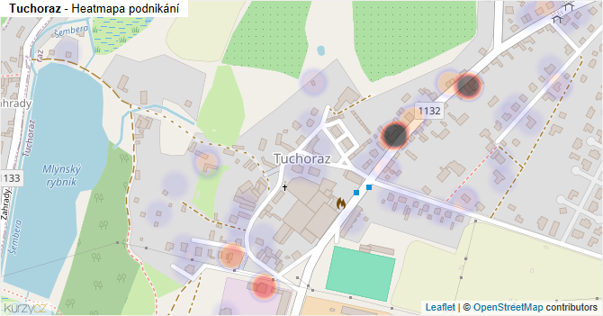 Tuchoraz - mapa podnikání