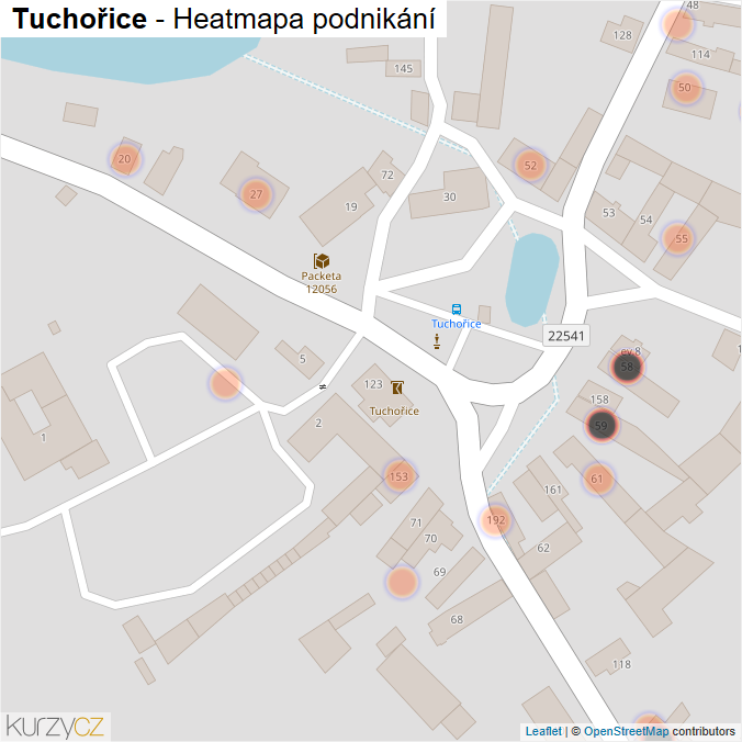 Mapa Tuchořice - Firmy v obci.