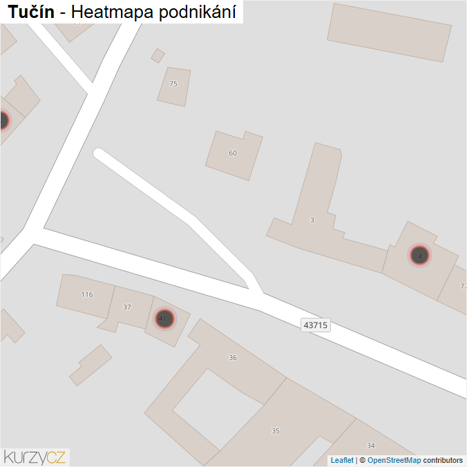 Mapa Tučín - Firmy v obci.