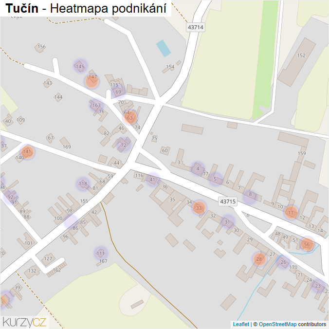Mapa Tučín - Firmy v části obce.