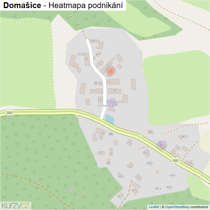 Mapa Domašice - Firmy v části obce.