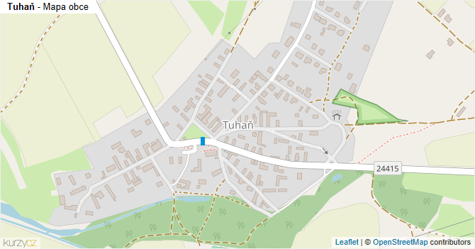 Tuhaň - mapa obce