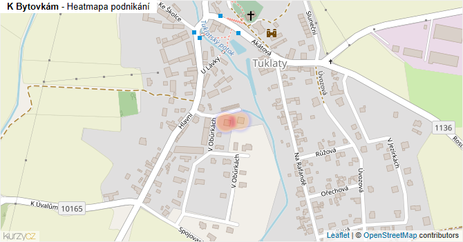 K Bytovkám - mapa podnikání