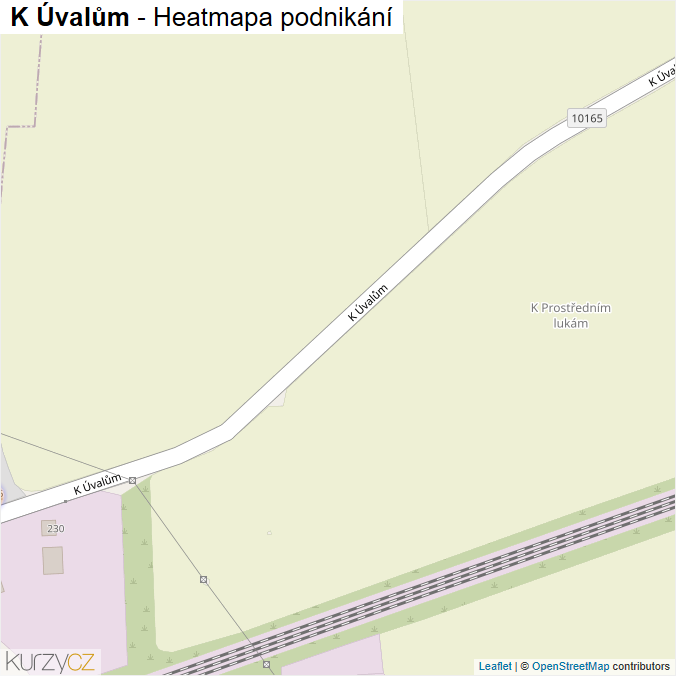 Mapa K Úvalům - Firmy v ulici.