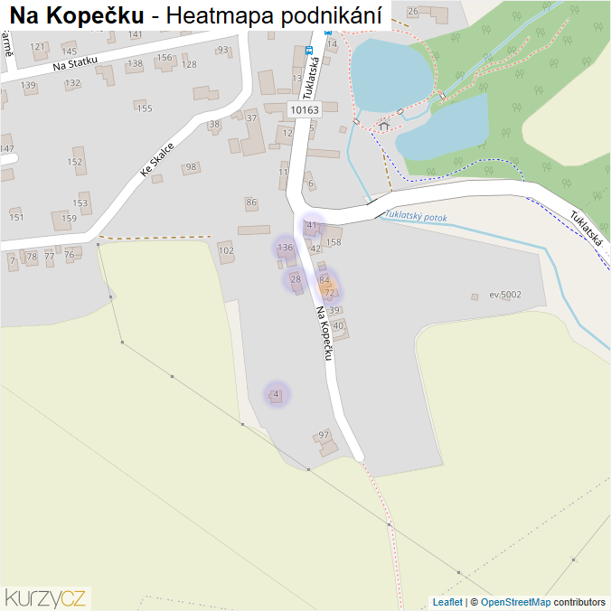 Mapa Na Kopečku - Firmy v ulici.
