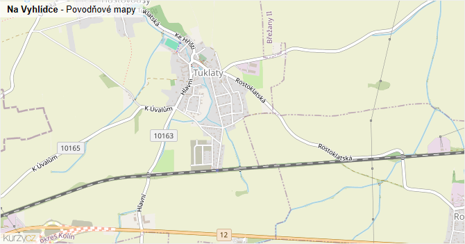 Na Vyhlídce - záplavové mapy stoleté vody