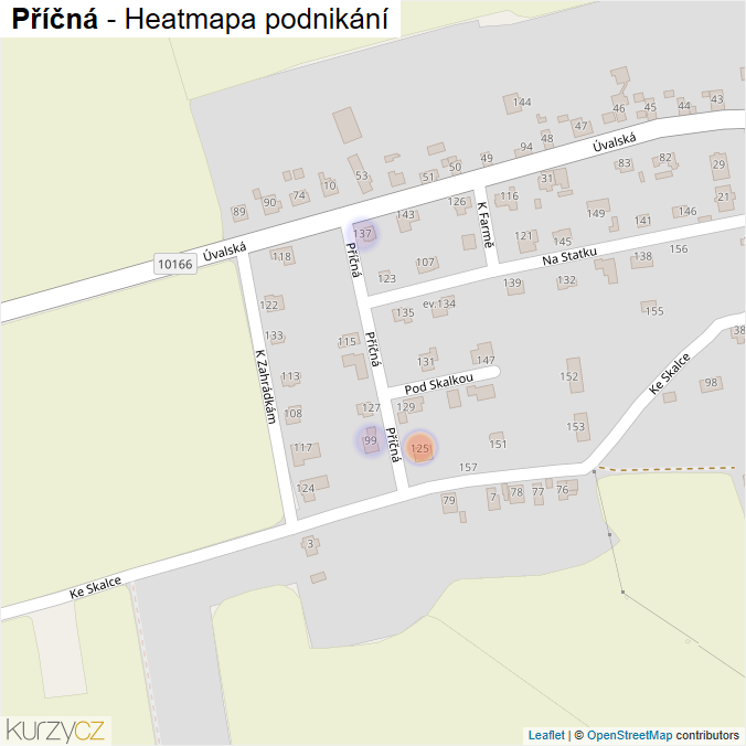 Mapa Příčná - Firmy v ulici.