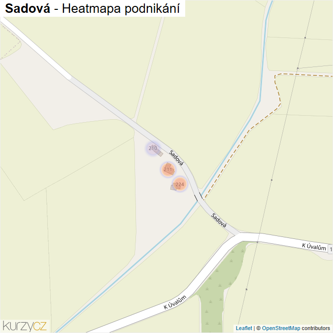 Mapa Sadová - Firmy v ulici.