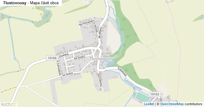 Tlustovousy - mapa části obce