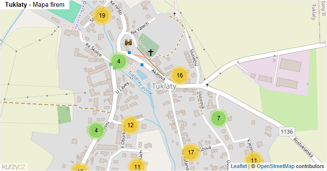 Tuklaty - mapa firem