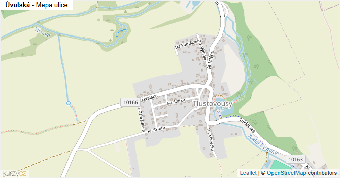 Úvalská - mapa ulice