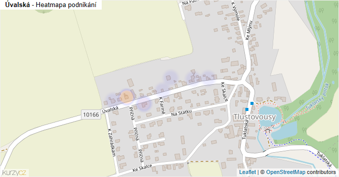 Úvalská - mapa podnikání