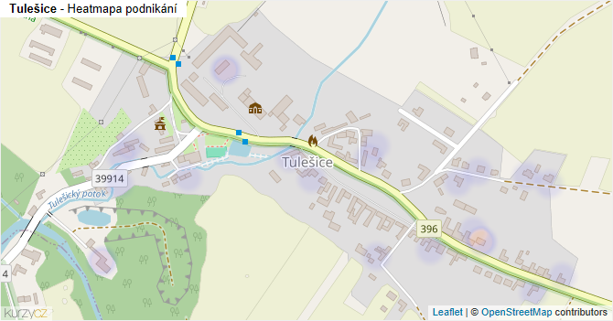 Tulešice - mapa podnikání