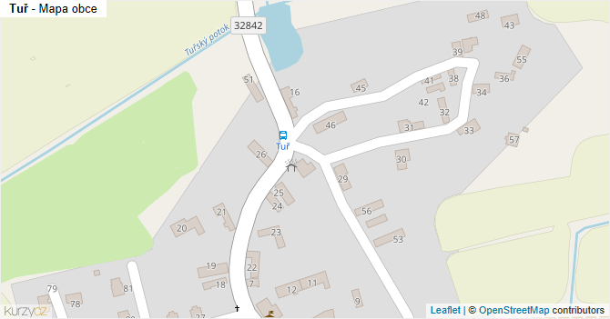 Tuř - mapa obce