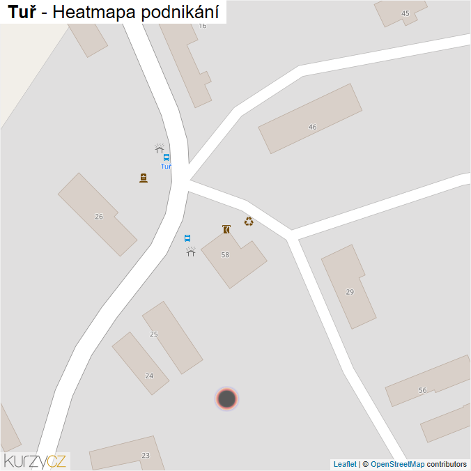 Mapa Tuř - Firmy v obci.