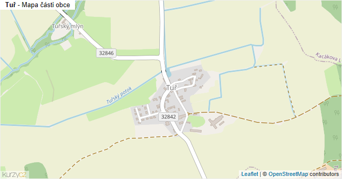Tuř - mapa části obce