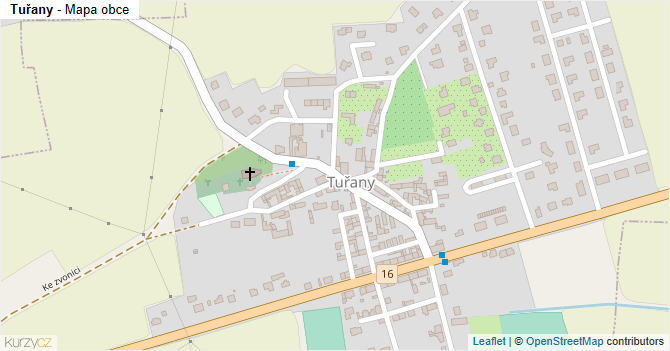 Tuřany - mapa obce