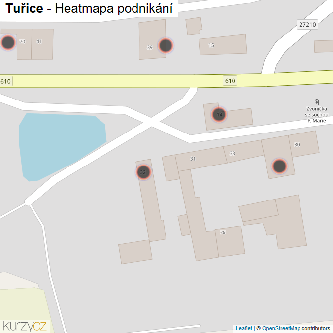 Mapa Tuřice - Firmy v obci.