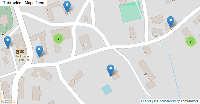 Turkovice - mapa firem
