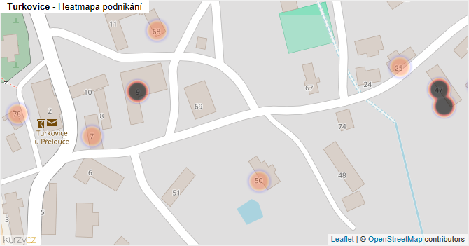 Turkovice - mapa podnikání