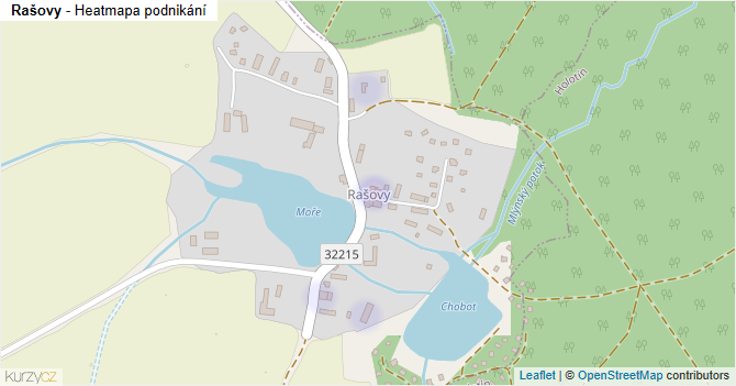 Rašovy - mapa podnikání