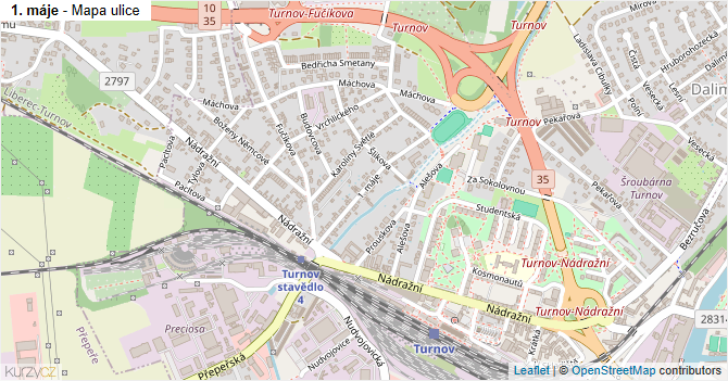 1. máje - mapa ulice