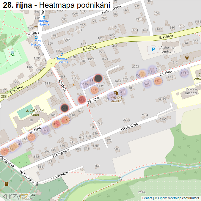 Mapa 28. října - Firmy v ulici.