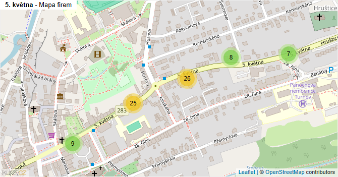 5. května - mapa firem