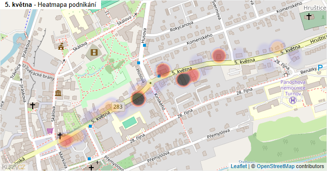 5. května - mapa podnikání