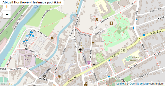 Abigail Horákové - mapa podnikání