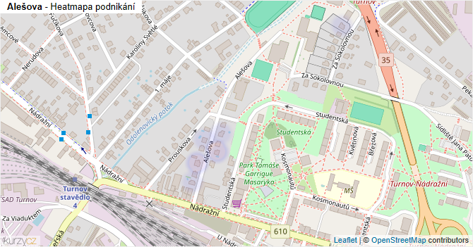 Alešova - mapa podnikání