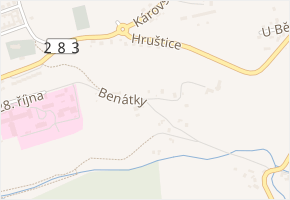 Benátky v obci Turnov - mapa ulice